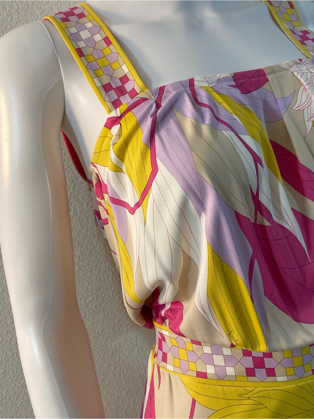 Pucci Pink Print Dress Summer Sleeveless Dress Size 6 Made In Italy - Picture 3 of 10
